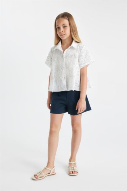 Girl Relax Fit Cotton Short Sleeve Shirt