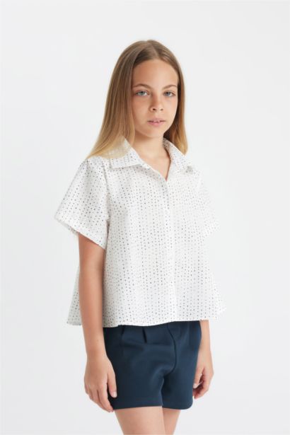 Girl Relax Fit Cotton Short Sleeve Shirt