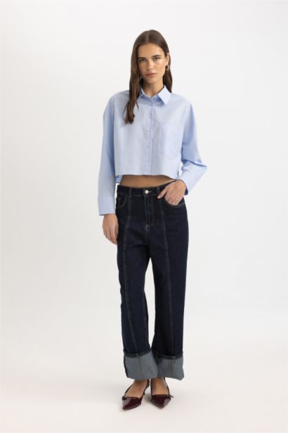 قميص كروب أوكسفورد ردن طويل وياخة قميص