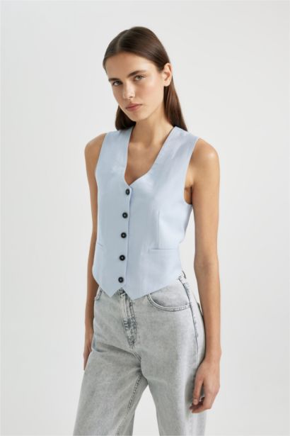 Gilet Blazer à coupe Slim et col veste