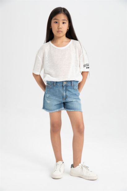 Girl Oversize Printed Short Sleeve T-Shirt