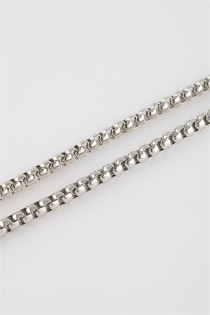 Woman Thick Chain Ring Detailed Silver Necklace