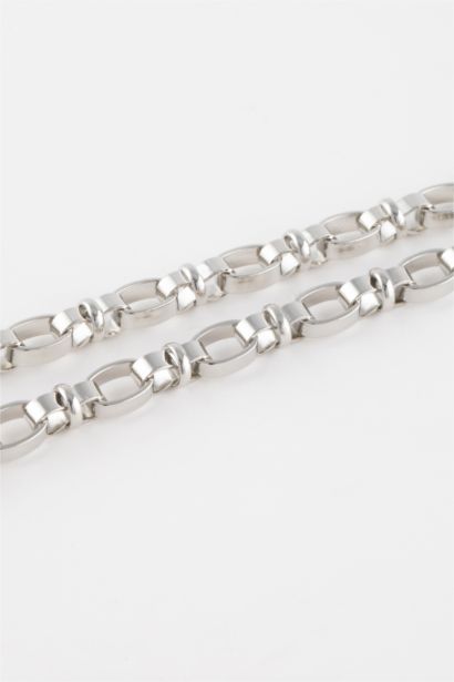 Woman Thick Chain Silver Necklace