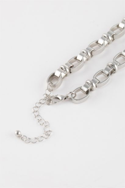 Woman Thick Chain Silver Necklace