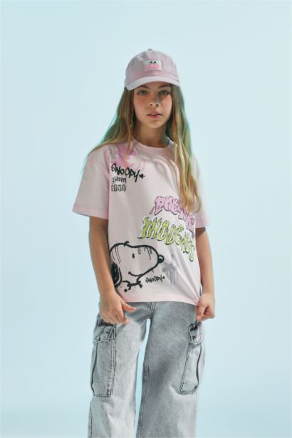 Girl Snoopy Short Sleeve Oversize T-Shirt