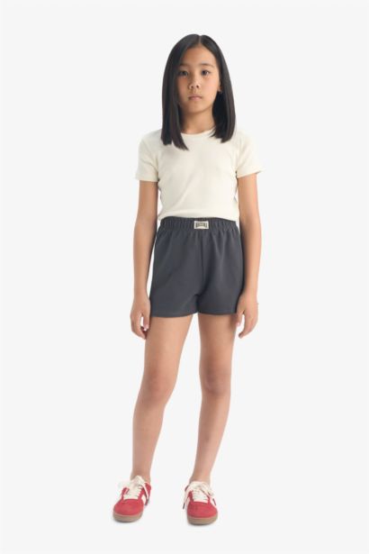 Girl Woven Labeled Shorts