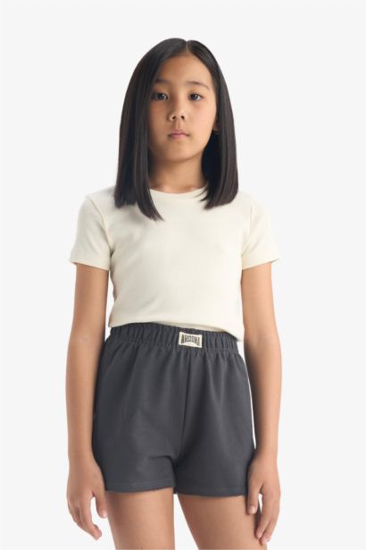 Girl Woven Labeled Shorts