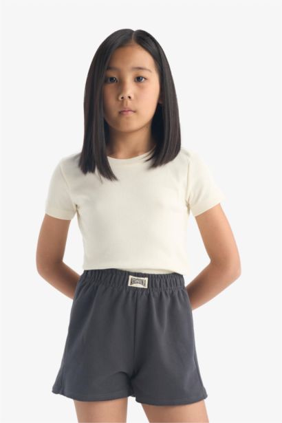 Girl Woven Labeled Shorts