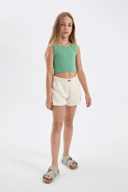 Girl Woven Labeled Shorts
