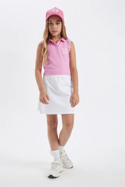 Girl Polo Neck Sports Printed T-Shirt