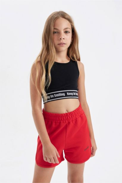 Girl Crew Neck Crop Top