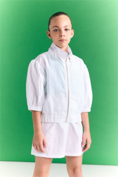 سويت شيرت رياضي بناتي بسوستة وياقة عالية