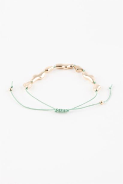 Woman Green String Gold Bracelet