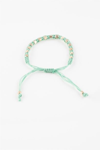 Woman Green String Gold Bracelet