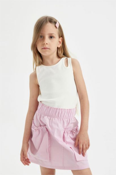 Girl Pocket Poplin Skirt