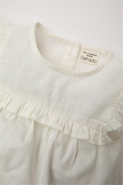 طقم بناتي بلوزة وشورت بنقشة الزهور - قطعتين