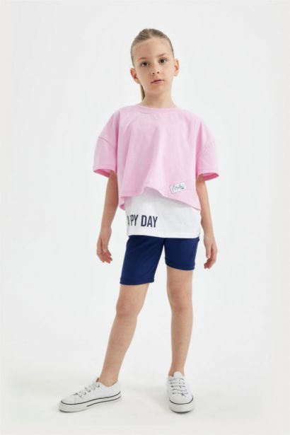 ليجن بناتي قصير أزرق فاقع