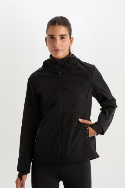 Su İtici Slim Fit Kapüşonlu Mevsimlik Yağmurluk
