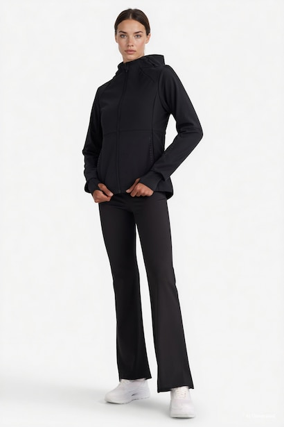 Водоотталкивающая куртка DeFactoFit Slim Fit с узкими штанинами, капюшоном, молнией и из материала софтшелл
