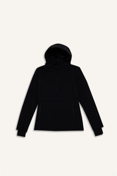 جاكيت سليم فيت سوفتشيل بغطاء للرأس مقاوم للماء من DeFactoFit