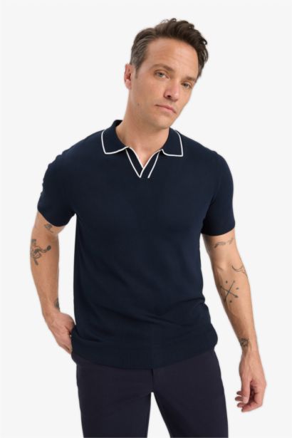 Modern Fit Polo Collar Knitwear Polo T-Shirt