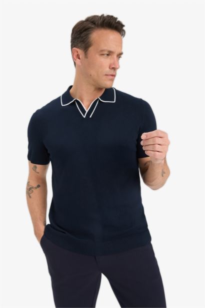 Modern Fit Polo Collar Knitwear Polo T-Shirt