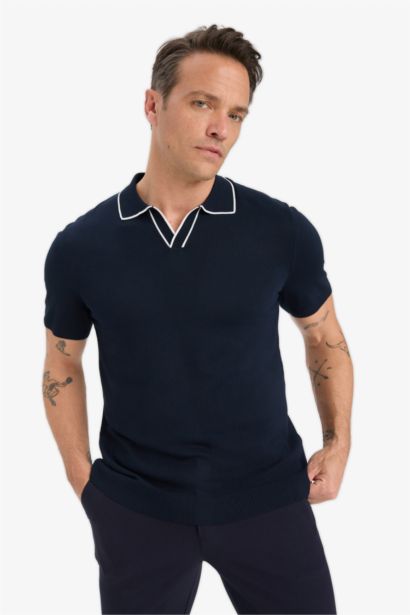 Modern Fit Polo Collar Knitwear Polo T-Shirt