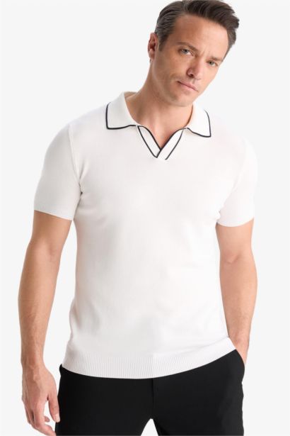 Modern Fit Polo Collar Knitwear Polo T-Shirt