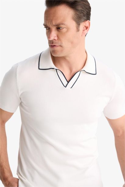 Modern Fit Polo Collar Knitwear Polo T-Shirt