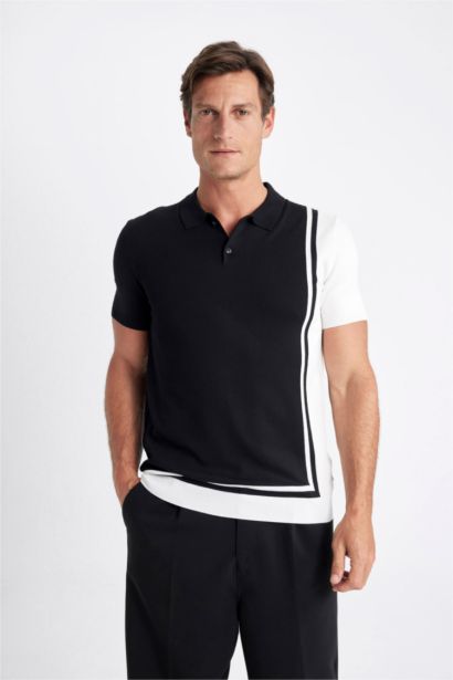 Slim Fit Kısa Kollu Triko Polo Tişört