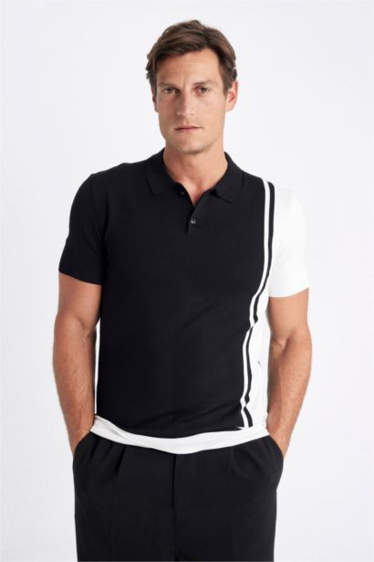 Slim Fit Kısa Kollu Triko Polo Tişört