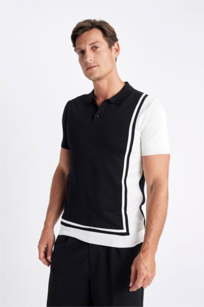 Slim Fit Kısa Kollu Triko Polo Tişört