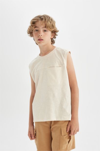 Boy Boy Crew Neck Sleeveless T-Shirt