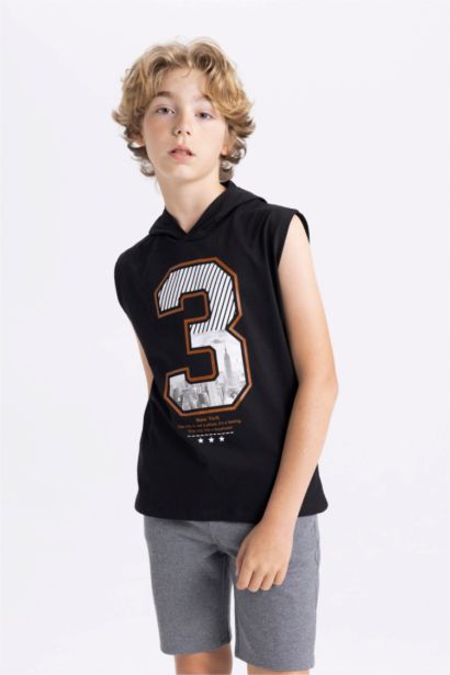 Boy Hooded Sleeveless T-Shirt