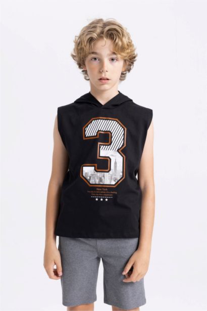 Boy Hooded Sleeveless T-Shirt