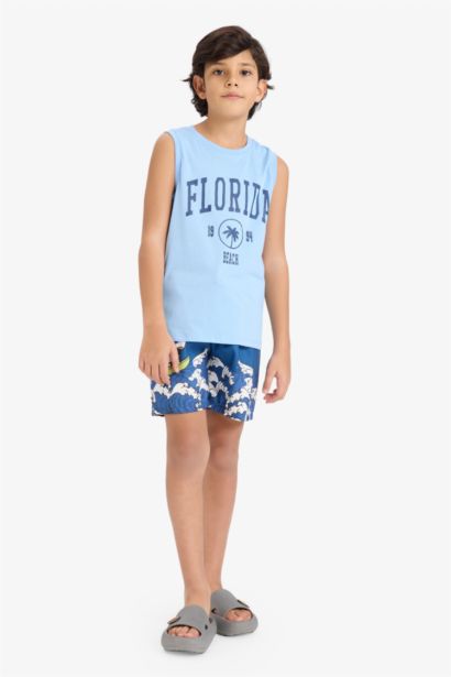 تيشيرت كت اولادي بيج فاتح قصة عادية بدون كم بطبعة