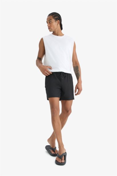 DeFactoFit Printed Flexible Textured Sports Swim Shorts
