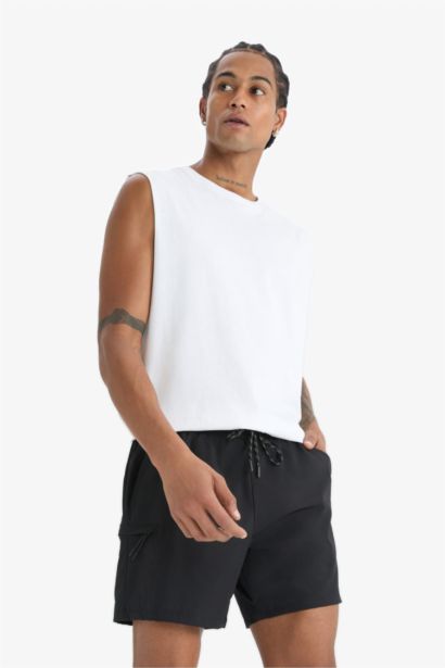 DeFactoFit Printed Flexible Textured Sports Swim Shorts