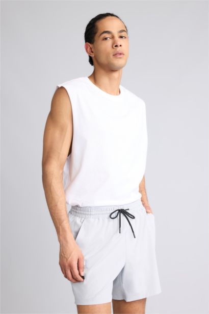 Short de bain imprimé à texture extensible Coupe régulière de DeFactoFit