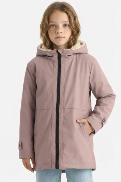 Водонепроницаемый дождевик для девочек с капюшоном на молнии