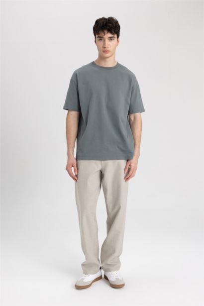 Boxy Fit Crew Neck Short Sleeve T-Shirt