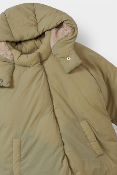 Baby Girl Hooded Snap Zippered Puffer Jacket