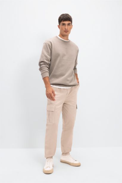 بنطلون كارجو جبردين قصة عادية بجيب