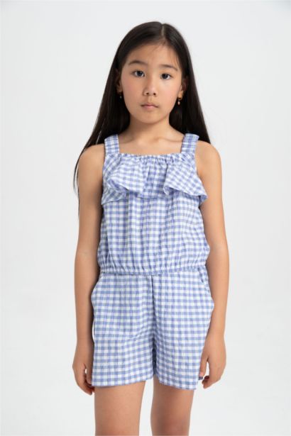 طقم بناتي شورت وبلوزة بحمالات - قطعتين