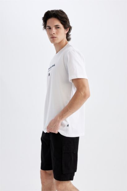 شورت قطن برمودا قصة مريحة برجل عادية