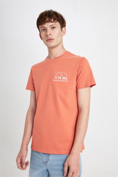 T-Shirt Slim imprimé à Manches Courtes Col Rond