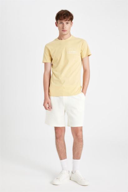 T-Shirt Slim imprimé à Manches Courtes Col Rond