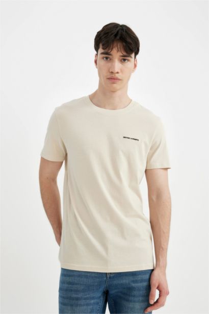 Slim Fit Crew Neck Printed Short Sleeve T-Shirt