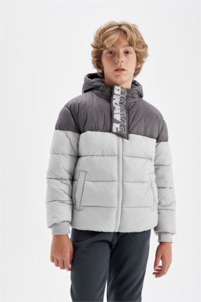 Boy Hooded Fleece Lined Waterproof Jacket