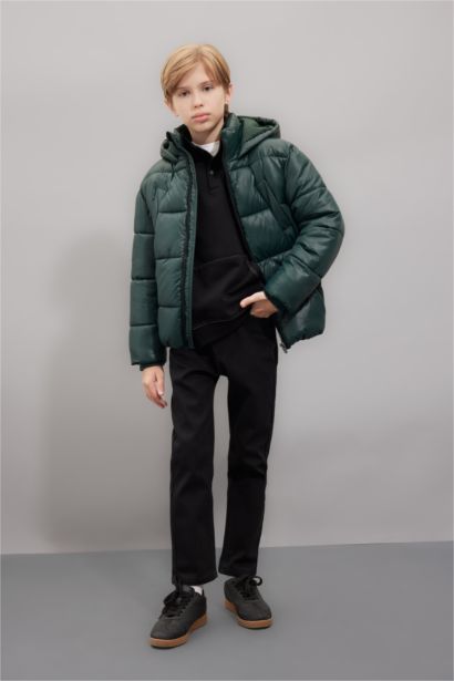 Boy Hooded Water Repellent Puffer Jacket